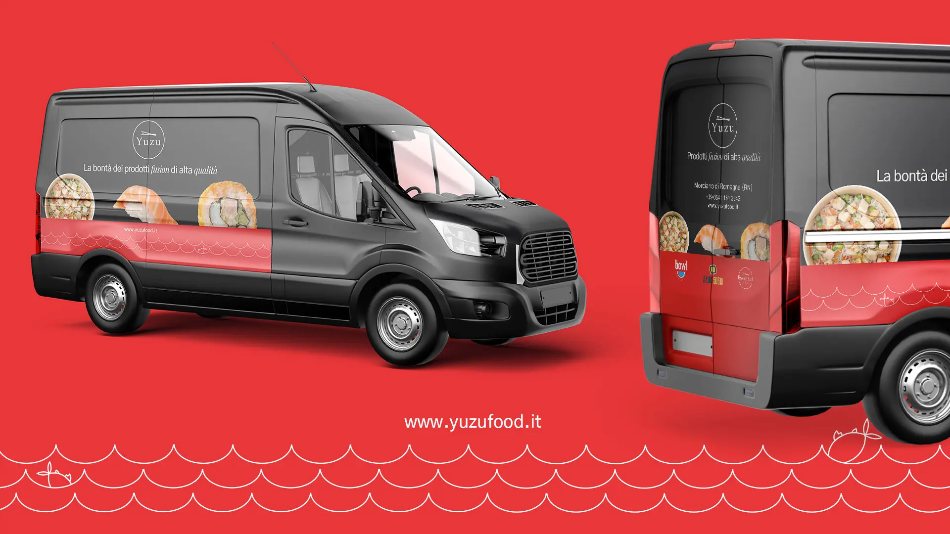 Brand identity Yuzu applicata ai mezzi aziendali