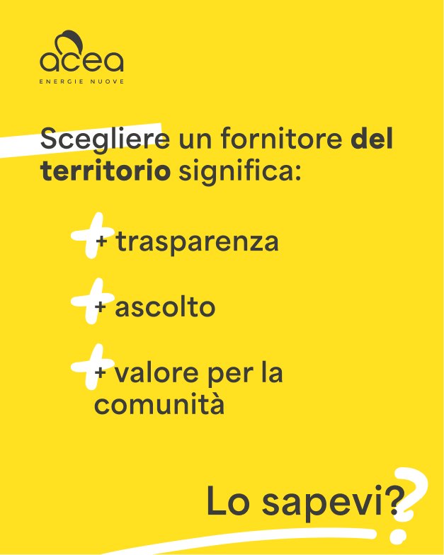 Post social ACEA Energie Nuove, campagna