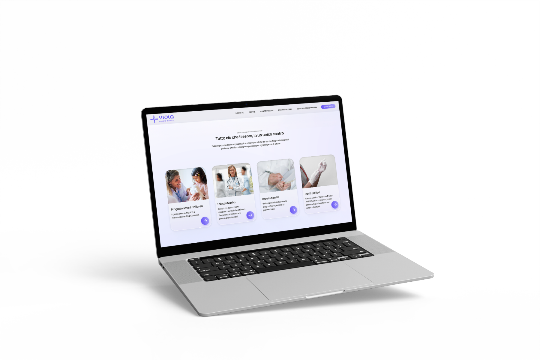 Sito web di Centro Medico Viola su laptop