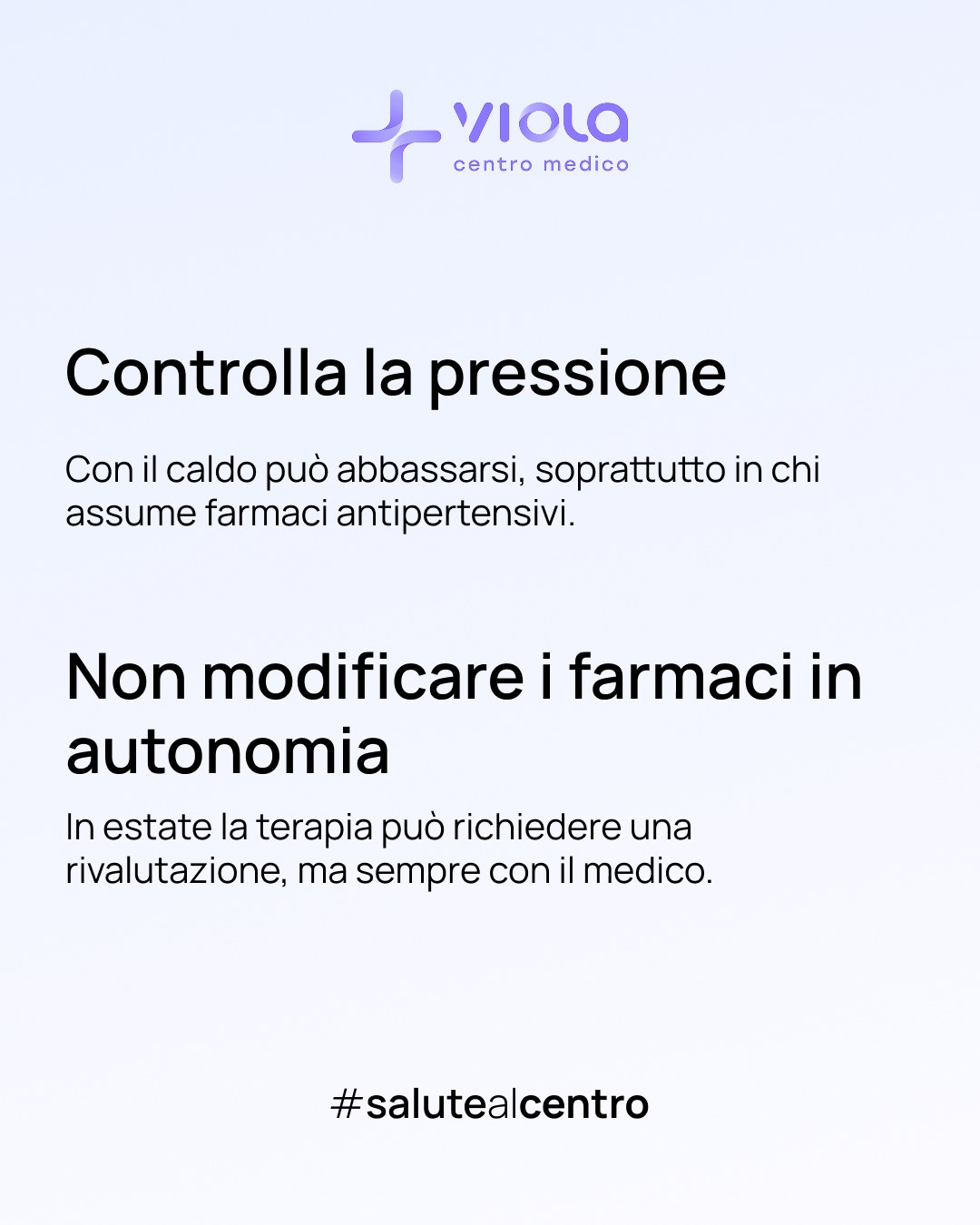 Post Instagram Centro Medico Viola, controllo della pressione