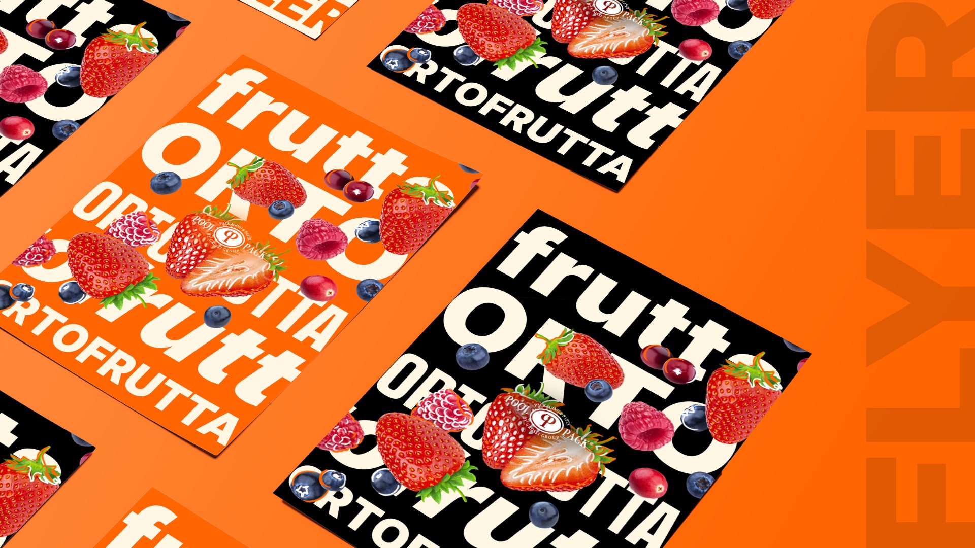 Pool Pack, flyer Ortofrutta del nuovo sistema di comunicazione