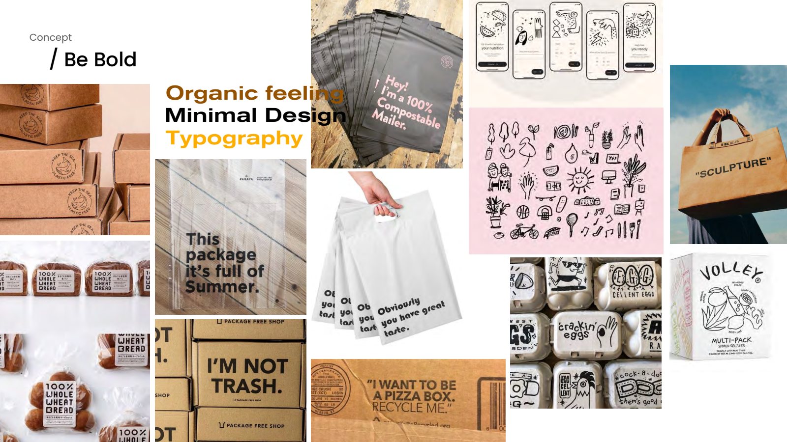 Moodboard Be Bold per il riposizionamento di Pool Pack