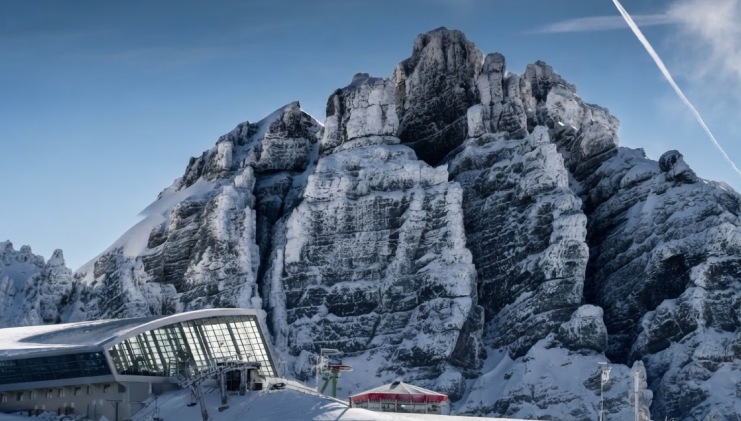 Panorama alpino in inverno